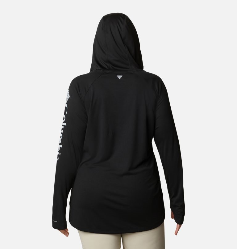 Women's Columbia PFG Tidal Tee Hoodie Black | Plus Size CA-G6041